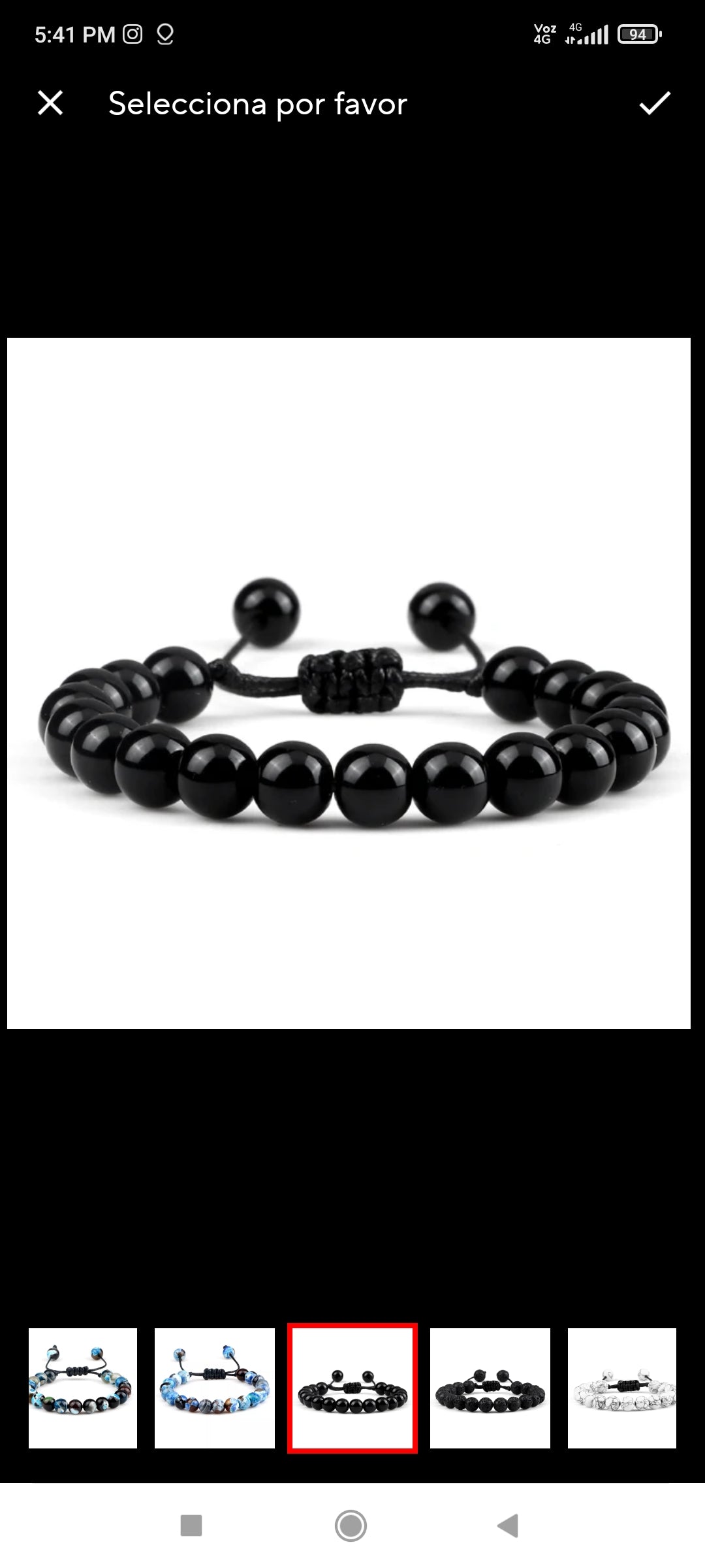 PULSERA BLACK BEADS